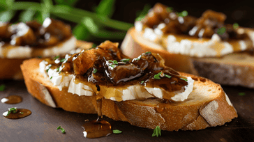 Enjoy Crostini with Goat Cheese, Honey, and Fig Jam Today!