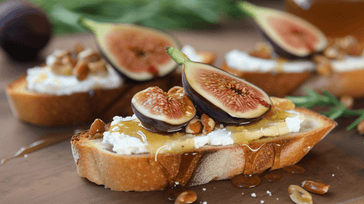 Enjoy Crostini with Goat Cheese, Honey, and Fig Jam Today!